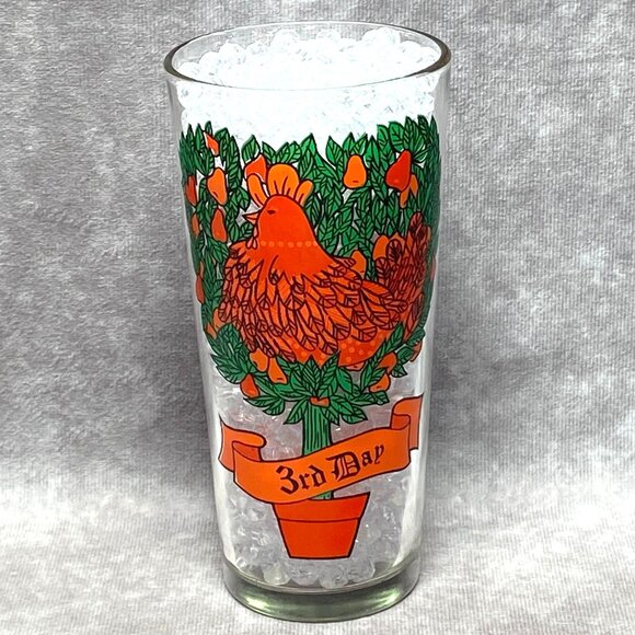 TS&T 12 Days Of Christmas 3rd Day French Hens Glass 6.25" Tumbler 16oz - Picture 2 of 11